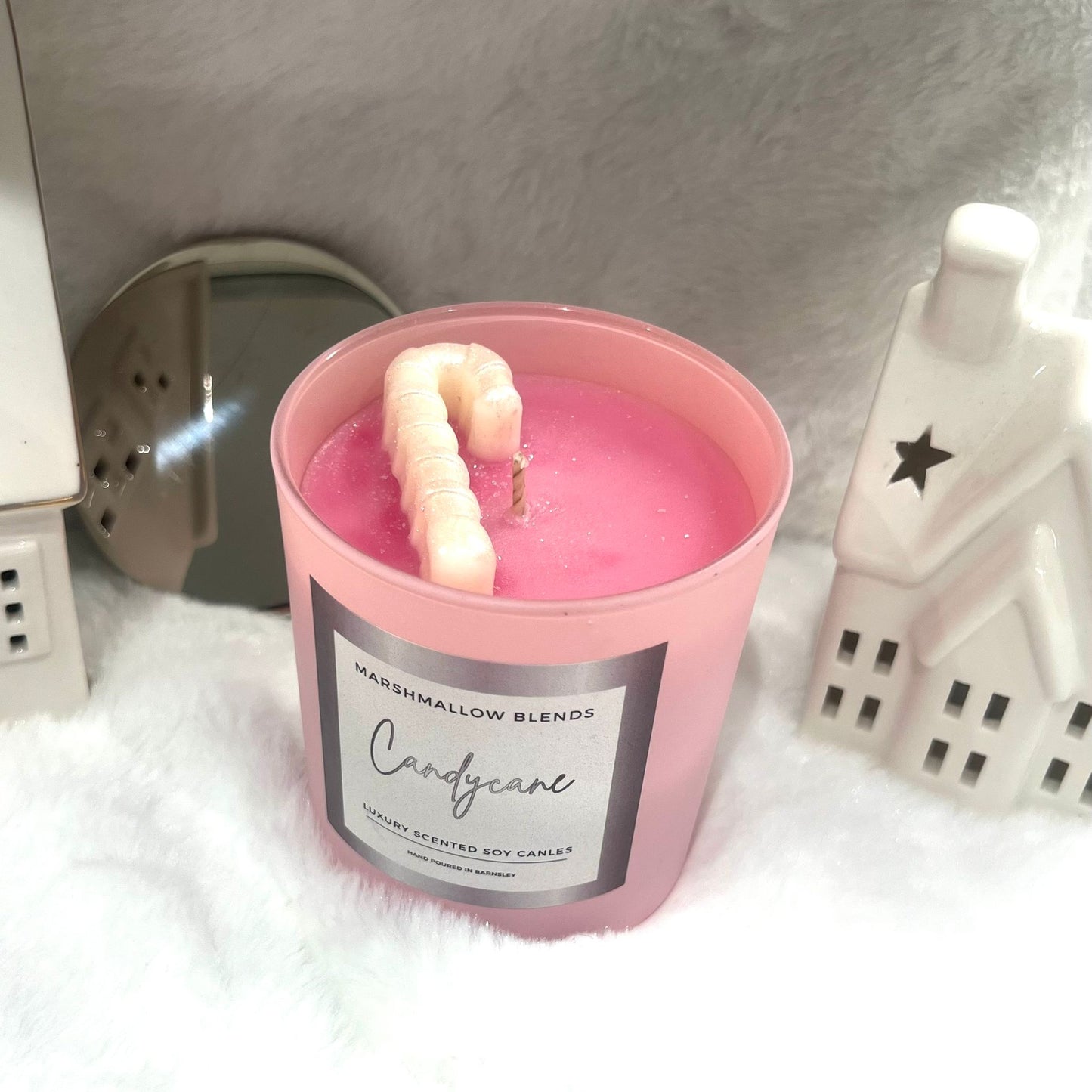 Candy Cane Christmas Candle